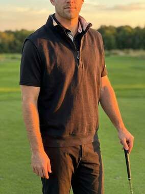 Pebble Beach Performance 1/4 Zip Black Golf Vest Size M